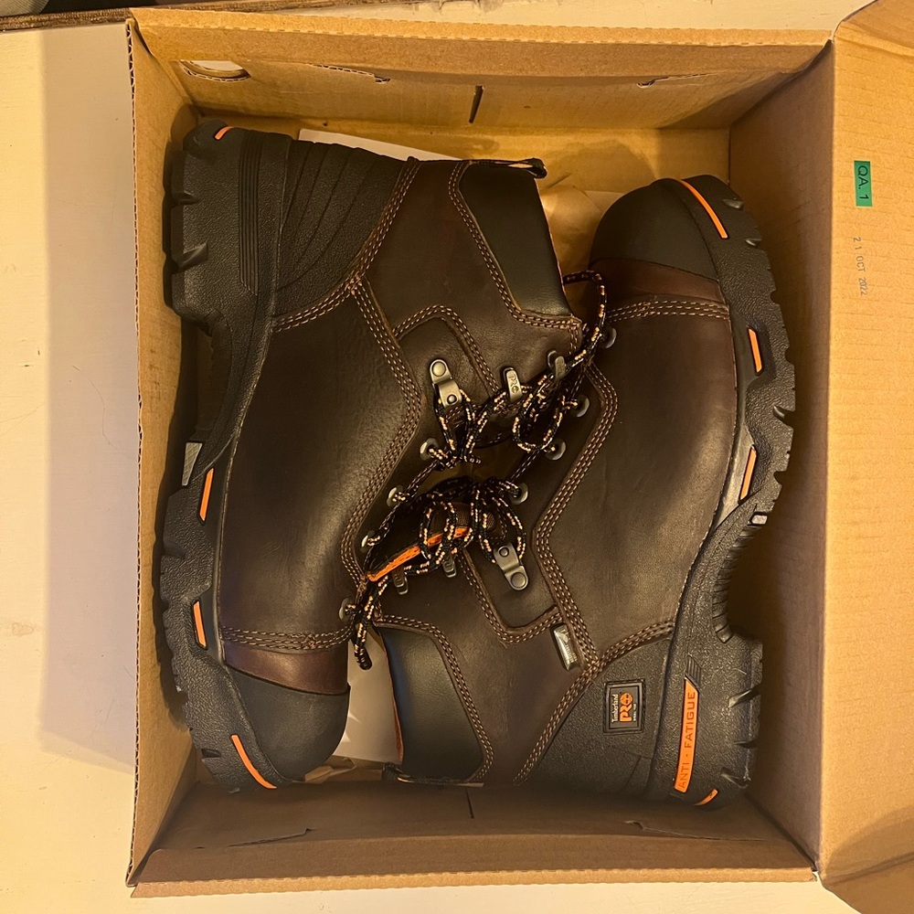 Timberland PRO Men's Dark Brown and Orange Boots